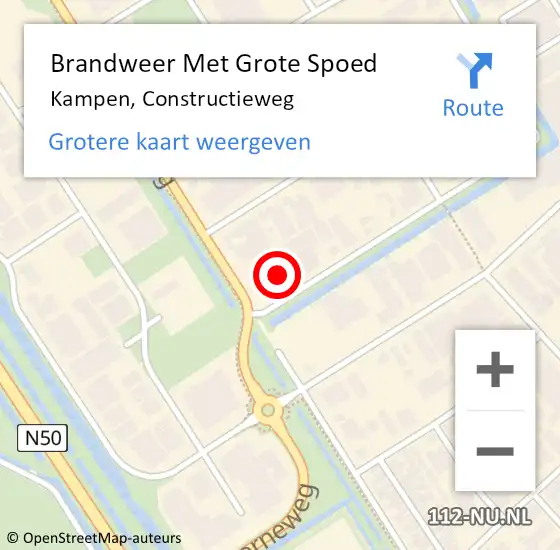 Locatie op kaart van de 112 melding: Brandweer Met Grote Spoed Naar Kampen, Constructieweg op 1 april 2022 17:44