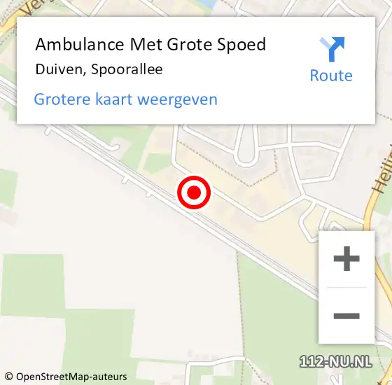 Locatie op kaart van de 112 melding: Ambulance Met Grote Spoed Naar Duiven, Spoorallee op 1 april 2022 18:37