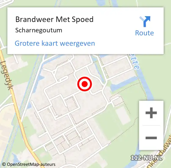 Locatie op kaart van de 112 melding: Brandweer Met Spoed Naar Scharnegoutum op 1 april 2022 19:25