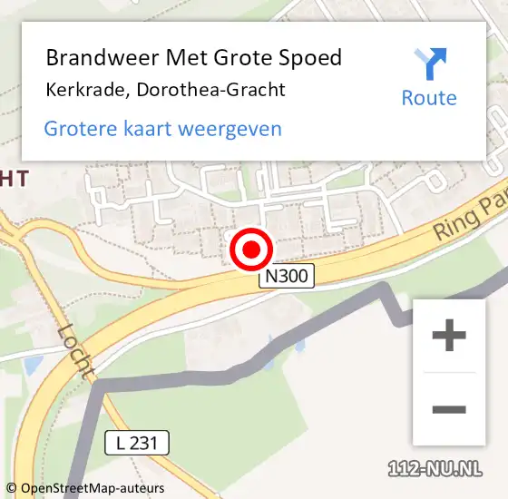 Locatie op kaart van de 112 melding: Brandweer Met Grote Spoed Naar Kerkrade, Dorothea-Gracht op 1 april 2022 20:01