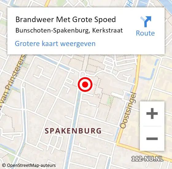 Locatie op kaart van de 112 melding: Brandweer Met Grote Spoed Naar Bunschoten-Spakenburg, Kerkstraat op 1 april 2022 20:02