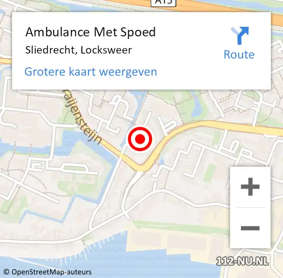 Locatie op kaart van de 112 melding: Ambulance Met Spoed Naar Sliedrecht, Locksweer op 1 april 2022 20:06