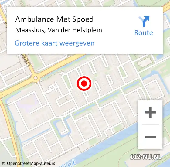 Locatie op kaart van de 112 melding: Ambulance Met Spoed Naar Maassluis, Van der Helstplein op 1 april 2022 20:57