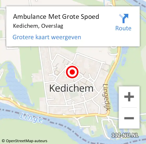 Locatie op kaart van de 112 melding: Ambulance Met Grote Spoed Naar Kedichem, Overslag op 1 april 2022 22:17