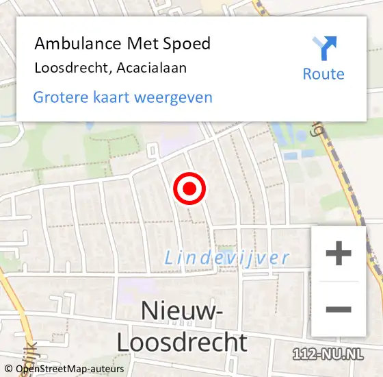 Locatie op kaart van de 112 melding: Ambulance Met Spoed Naar Loosdrecht, Acacialaan op 13 juli 2014 00:13