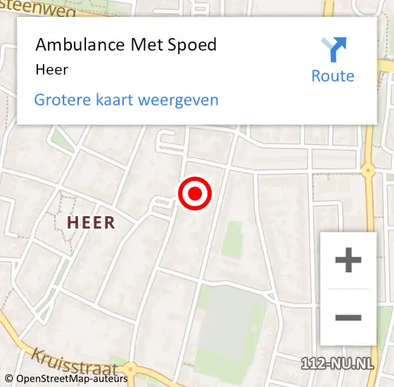 Locatie op kaart van de 112 melding: Ambulance Met Spoed Naar Heer op 1 april 2022 23:18