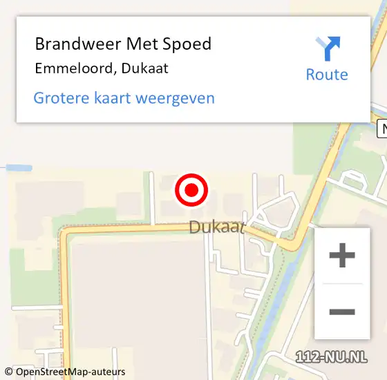 Locatie op kaart van de 112 melding: Brandweer Met Spoed Naar Emmeloord, Dukaat op 2 april 2022 00:24