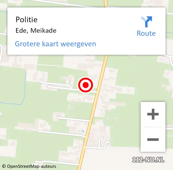 Locatie op kaart van de 112 melding: Politie Ede, Meikade op 2 april 2022 00:28