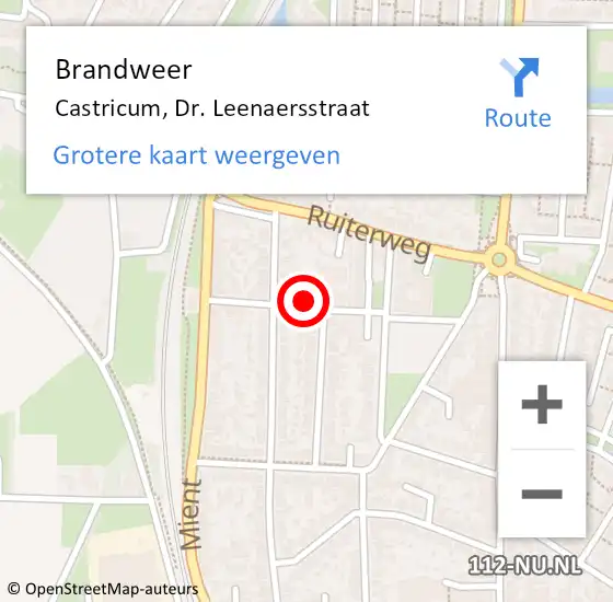 Locatie op kaart van de 112 melding: Brandweer Castricum, Dr. Leenaersstraat op 2 april 2022 00:41