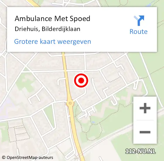 Locatie op kaart van de 112 melding: Ambulance Met Spoed Naar Driehuis, Bilderdijklaan op 2 april 2022 00:42