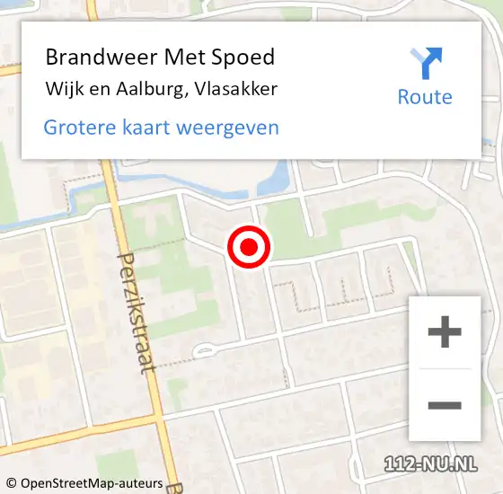 Locatie op kaart van de 112 melding: Brandweer Met Spoed Naar Wijk en Aalburg, Vlasakker op 2 april 2022 01:44