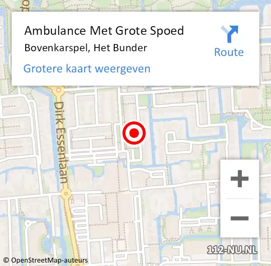 Locatie op kaart van de 112 melding: Ambulance Met Grote Spoed Naar Bovenkarspel, Het Bunder op 2 april 2022 03:48
