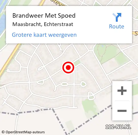 Locatie op kaart van de 112 melding: Brandweer Met Spoed Naar Maasbracht, Echterstraat op 2 april 2022 03:53