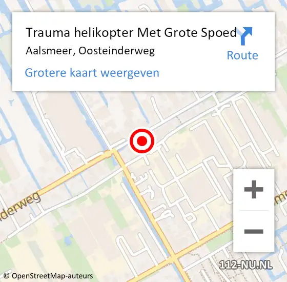 Locatie op kaart van de 112 melding: Trauma helikopter Met Grote Spoed Naar Aalsmeer, Oosteinderweg op 2 april 2022 05:23