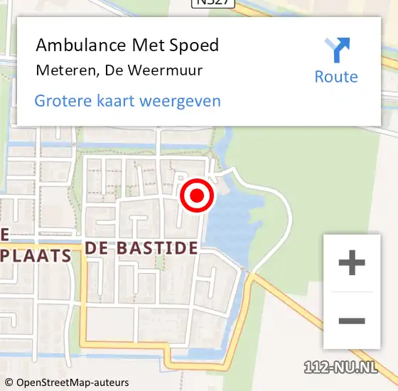 Locatie op kaart van de 112 melding: Ambulance Met Spoed Naar Meteren, De Weermuur op 2 april 2022 05:50