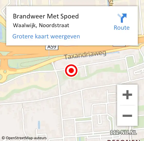Locatie op kaart van de 112 melding: Brandweer Met Spoed Naar Waalwijk, Noordstraat op 2 april 2022 06:47