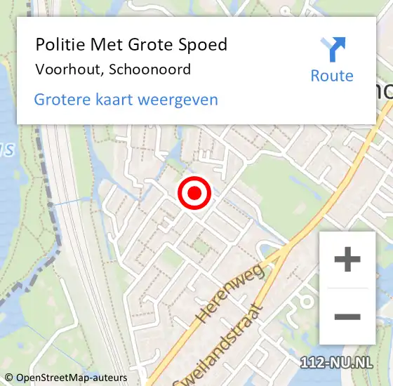 Locatie op kaart van de 112 melding: Politie Met Grote Spoed Naar Voorhout, Schoonoord op 2 april 2022 08:21