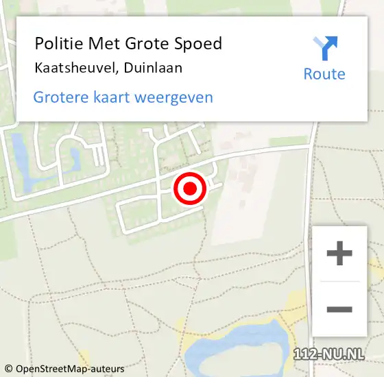 Locatie op kaart van de 112 melding: Politie Met Grote Spoed Naar Kaatsheuvel, Duinlaan op 2 april 2022 08:46