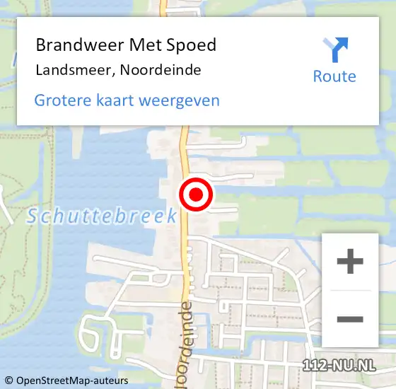 Locatie op kaart van de 112 melding: Brandweer Met Spoed Naar Landsmeer, Noordeinde op 2 april 2022 08:48