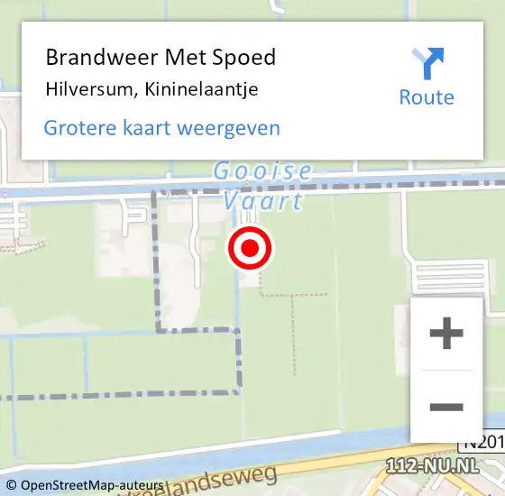 Locatie op kaart van de 112 melding: Brandweer Met Spoed Naar Hilversum, Kininelaantje op 2 april 2022 09:01