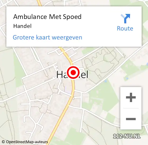 Locatie op kaart van de 112 melding: Ambulance Met Spoed Naar Handel op 2 april 2022 09:18