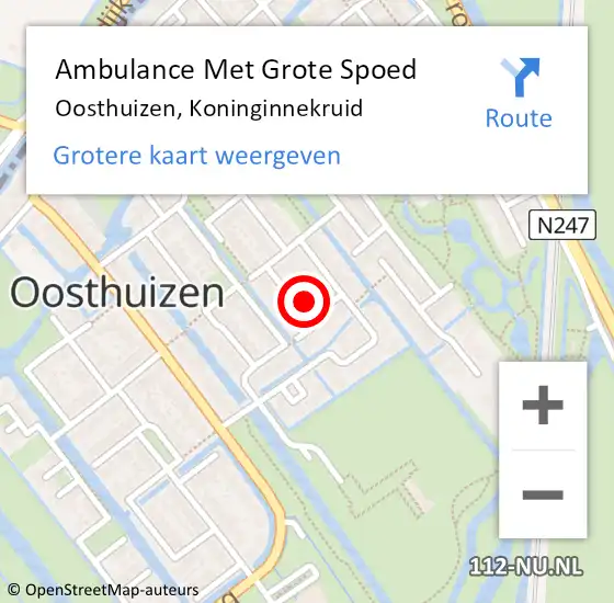 Locatie op kaart van de 112 melding: Ambulance Met Grote Spoed Naar Oosthuizen, Koninginnekruid op 2 april 2022 09:47