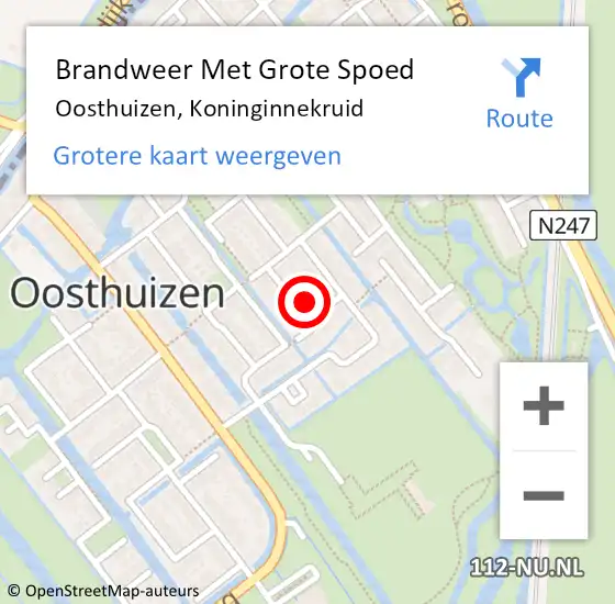 Locatie op kaart van de 112 melding: Brandweer Met Grote Spoed Naar Oosthuizen, Koninginnekruid op 2 april 2022 09:56