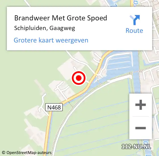 Locatie op kaart van de 112 melding: Brandweer Met Grote Spoed Naar Schipluiden, Gaagweg op 2 april 2022 10:37