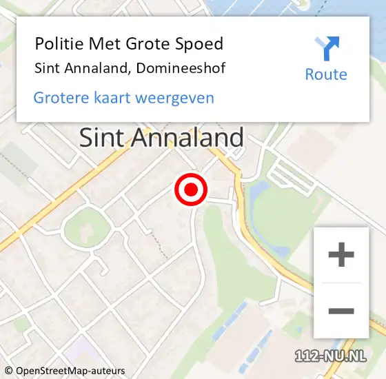 Locatie op kaart van de 112 melding: Politie Met Grote Spoed Naar Sint Annaland, Domineeshof op 2 april 2022 10:53