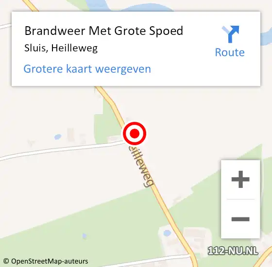 Locatie op kaart van de 112 melding: Brandweer Met Grote Spoed Naar Sluis, Heilleweg op 2 april 2022 11:22