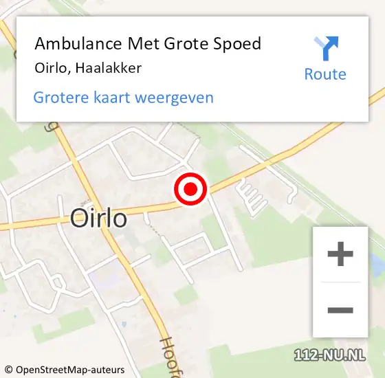 Locatie op kaart van de 112 melding: Ambulance Met Grote Spoed Naar Oirlo, Haalakker op 13 juli 2014 01:38