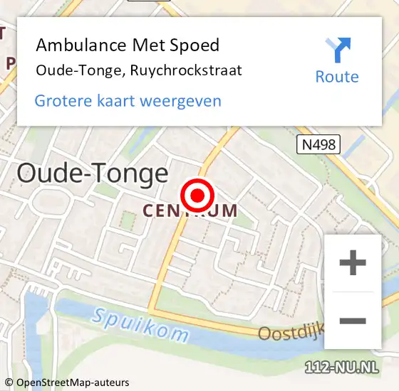 Locatie op kaart van de 112 melding: Ambulance Met Spoed Naar Oude-Tonge, Ruychrockstraat op 2 april 2022 13:44