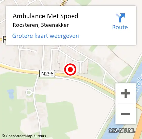 Locatie op kaart van de 112 melding: Ambulance Met Spoed Naar Roosteren, Steenakker op 2 april 2022 15:28