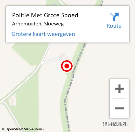 Locatie op kaart van de 112 melding: Politie Met Grote Spoed Naar Arnemuiden, Sloeweg op 2 april 2022 16:42