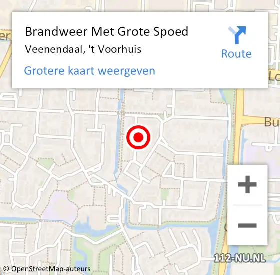 Locatie op kaart van de 112 melding: Brandweer Met Grote Spoed Naar Veenendaal, 't Voorhuis op 2 april 2022 16:52