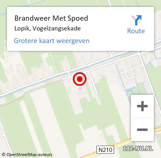 Locatie op kaart van de 112 melding: Brandweer Met Spoed Naar Lopik, Vogelzangsekade op 2 april 2022 17:29