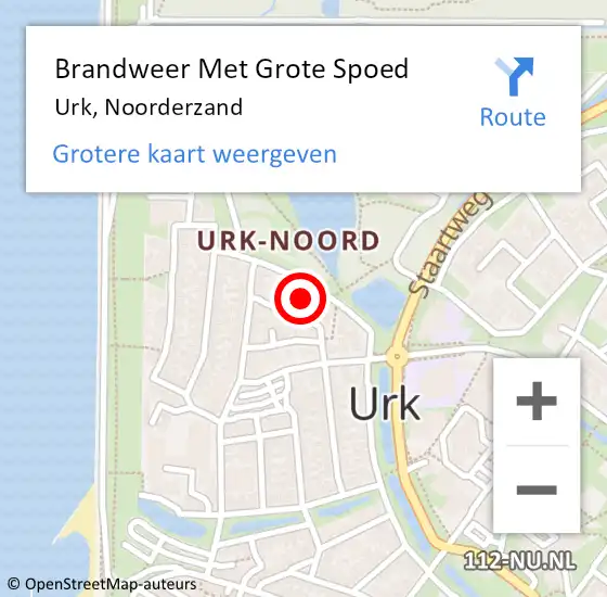 Locatie op kaart van de 112 melding: Brandweer Met Grote Spoed Naar Urk, Noorderzand op 2 april 2022 17:41