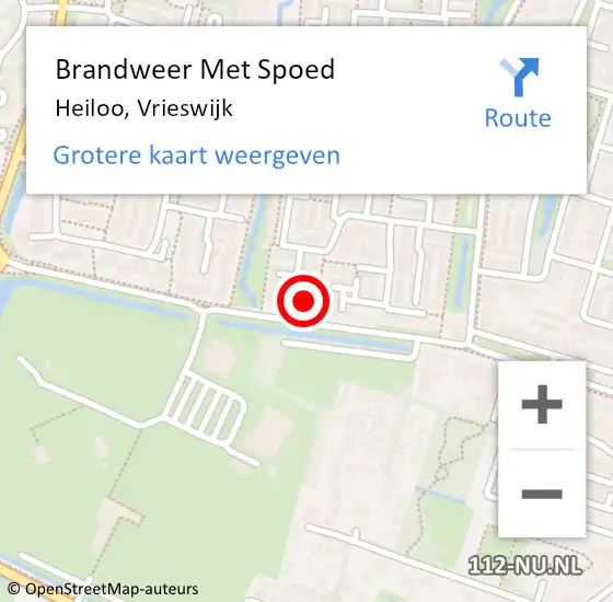 Locatie op kaart van de 112 melding: Brandweer Met Spoed Naar Heiloo, Vrieswijk op 2 april 2022 18:11