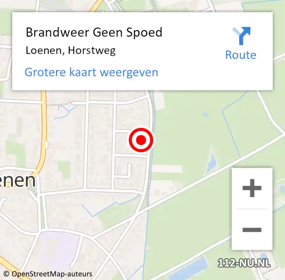 Locatie op kaart van de 112 melding: Brandweer Geen Spoed Naar Loenen, Horstweg op 2 april 2022 18:19