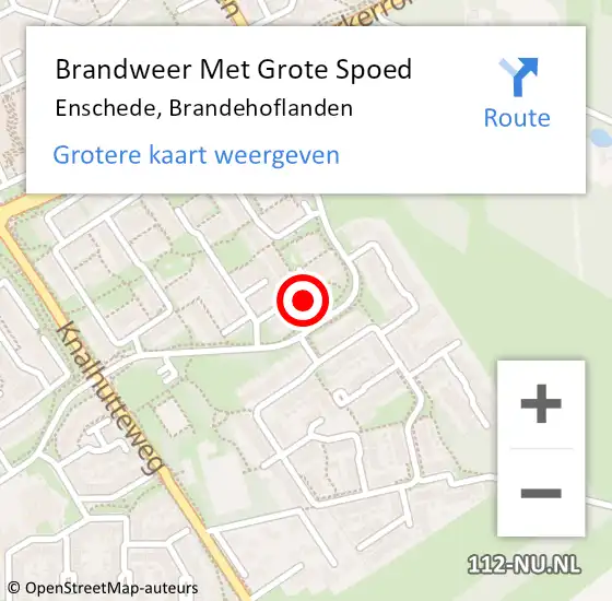 Locatie op kaart van de 112 melding: Brandweer Met Grote Spoed Naar Enschede, Brandehoflanden op 2 april 2022 18:28