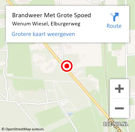 Locatie op kaart van de 112 melding: Brandweer Met Grote Spoed Naar Wenum Wiesel, Elburgerweg op 2 april 2022 19:04