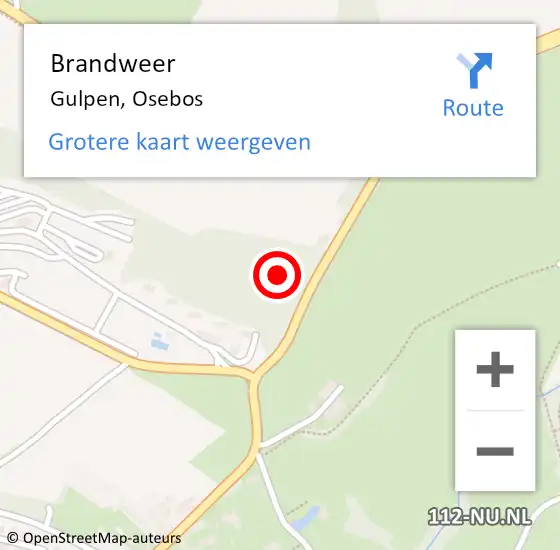 Locatie op kaart van de 112 melding: Brandweer Gulpen, Osebos op 13 juli 2014 02:49