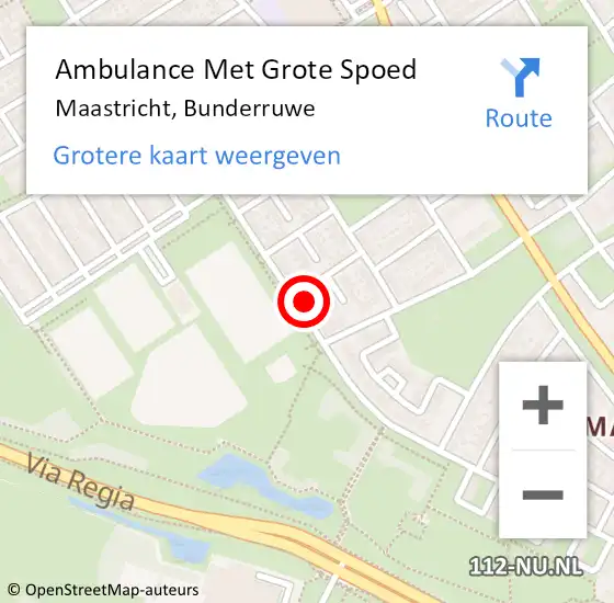 Locatie op kaart van de 112 melding: Ambulance Met Grote Spoed Naar Maastricht, Bunderruwe op 13 juli 2014 02:52