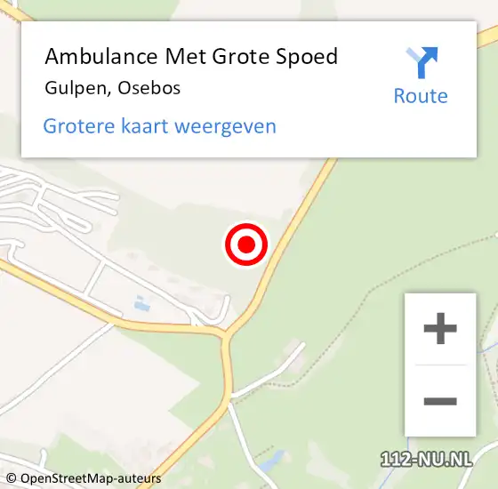 Locatie op kaart van de 112 melding: Ambulance Met Grote Spoed Naar Gulpen, Osebos op 13 juli 2014 02:52