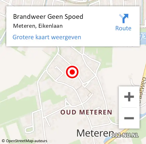 Locatie op kaart van de 112 melding: Brandweer Geen Spoed Naar Meteren, Eikenlaan op 2 april 2022 19:43