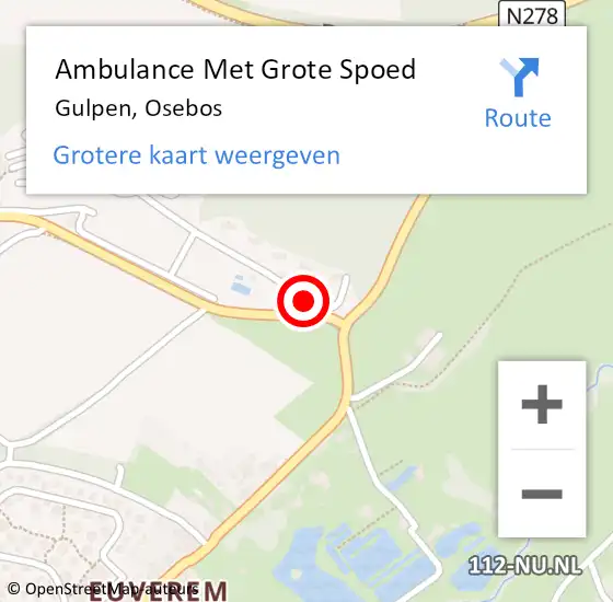 Locatie op kaart van de 112 melding: Ambulance Met Grote Spoed Naar Gulpen, Osebos op 13 juli 2014 03:04