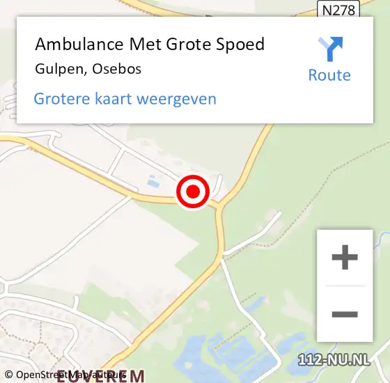 Locatie op kaart van de 112 melding: Ambulance Met Grote Spoed Naar Gulpen, Osebos op 13 juli 2014 03:05