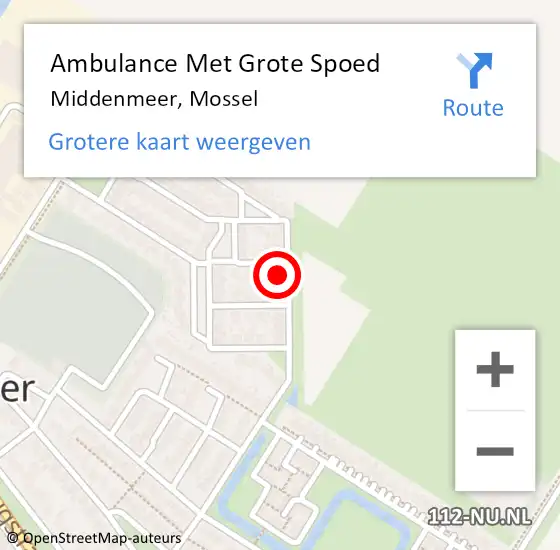 Locatie op kaart van de 112 melding: Ambulance Met Grote Spoed Naar Middenmeer, Mossel op 2 april 2022 21:18