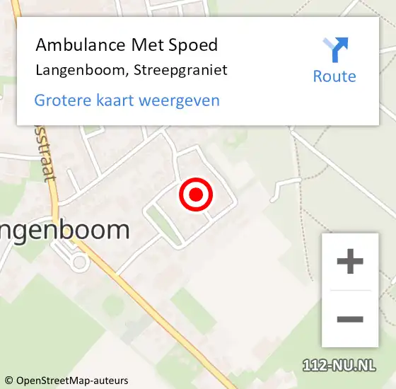 Locatie op kaart van de 112 melding: Ambulance Met Spoed Naar Langenboom, Streepgraniet op 13 juli 2014 03:13