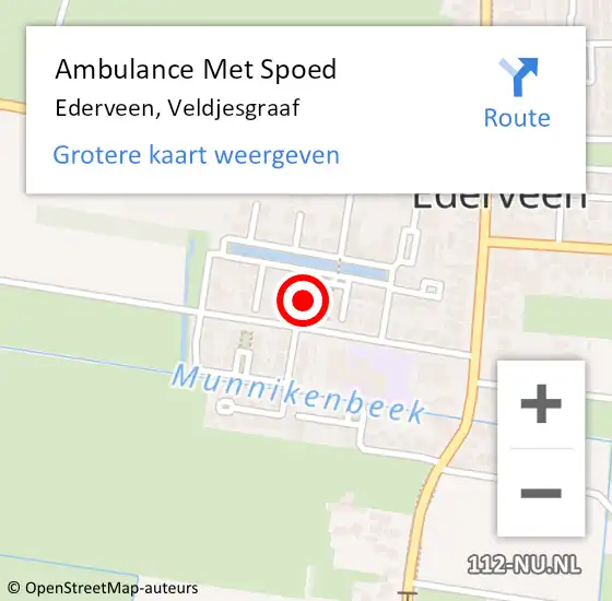 Locatie op kaart van de 112 melding: Ambulance Met Spoed Naar Ederveen, Veldjesgraaf op 2 april 2022 21:49